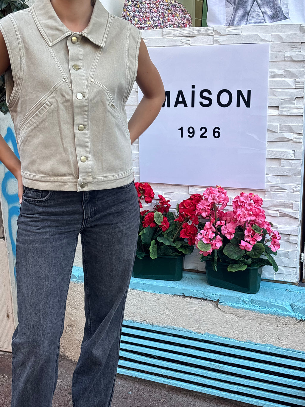 Veste en jean sans manche Julia