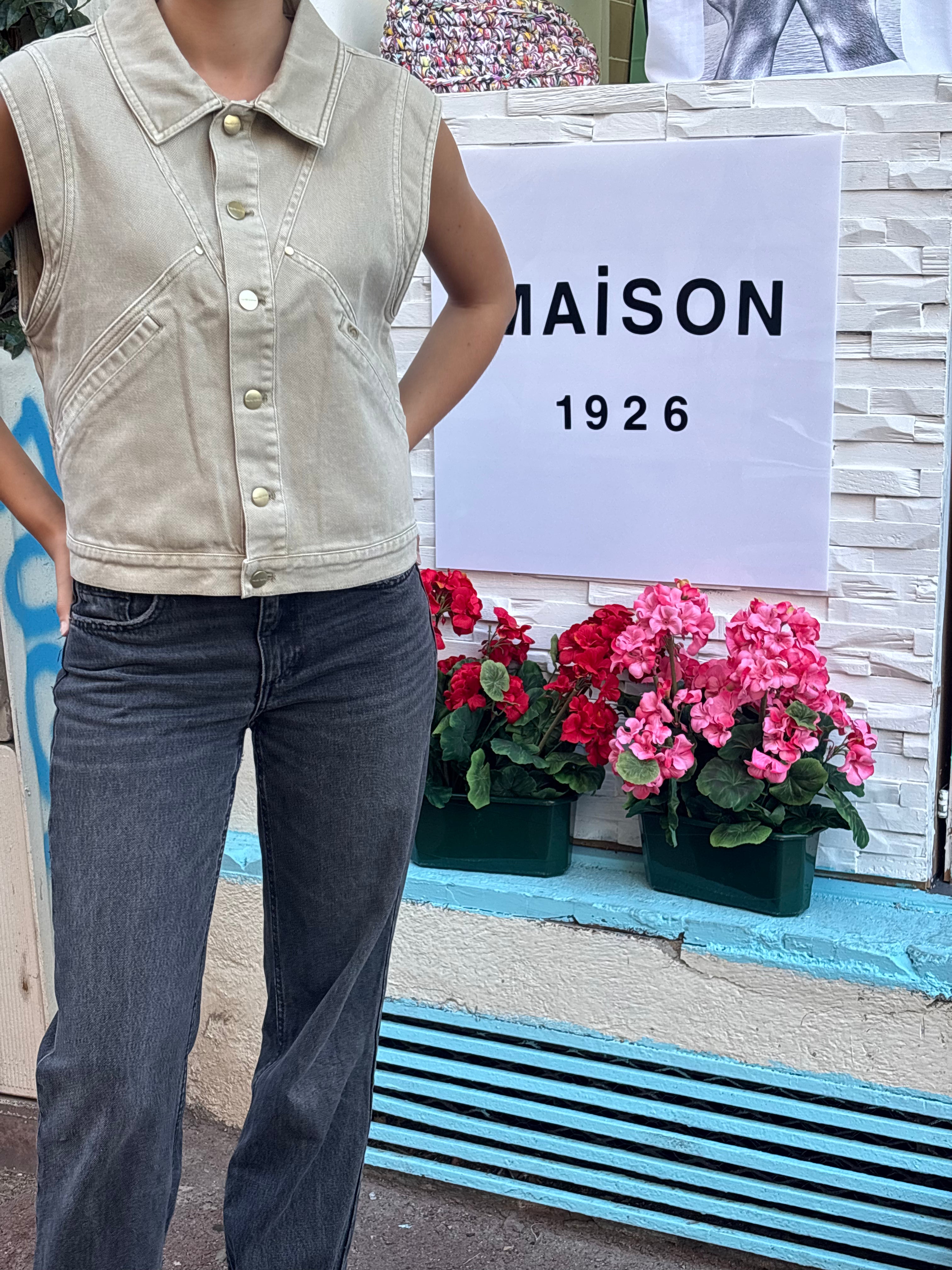 Veste en jean sans manche Julia